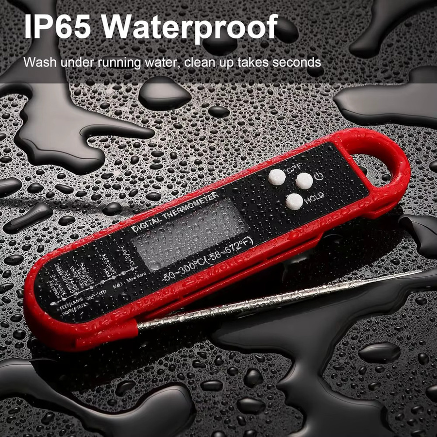 FEB.WIND Digitales Fleischthermometer Wasserdicht mit Temperaturkontrolle in Schwarz oder Rot - Bild 5