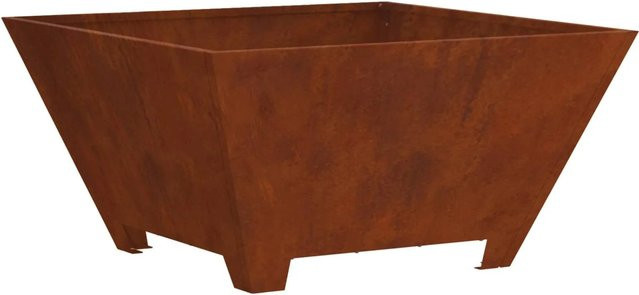 vidaXL Feuerstelle aus Wetterstahl in Braun, B/T/H: 60 x 60 x 30 cm - Bild 1