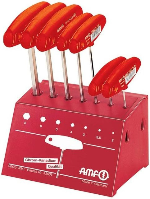 AMF Stiftschlüsselsatz 906Q WM7 7-teilig in Rot mit 2 bis 8 mm - Bild 1