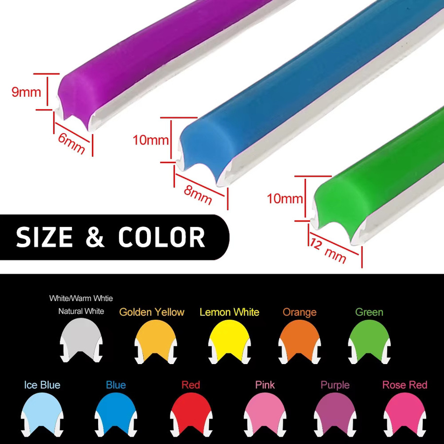 FUNZENXIN Neon-Silikon-LED-Schlauch mit 120 LEDs in Neutralweiß, flexibel und wasserdicht, 6/8mm Durchmesser, DC12V - Bild 2