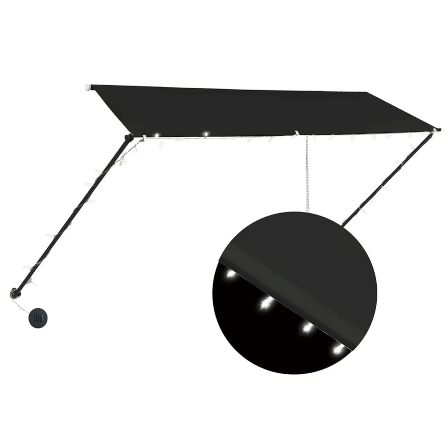 vidaXL Einziehbare Markise mit LED in Anthrazit, B/T: 300 x 150 cm - Bild 2