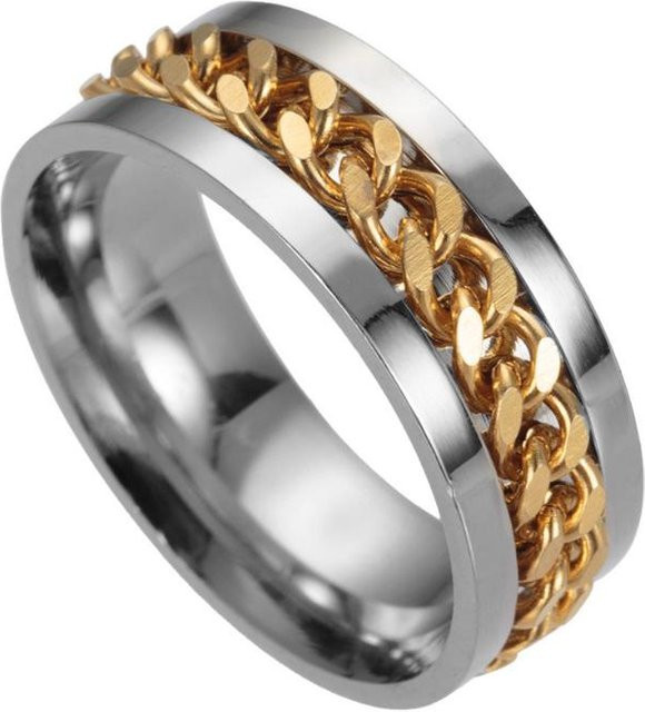KaiTingu Jewelry Ring, Edelstahl, Gold, Unisex - Bild 1