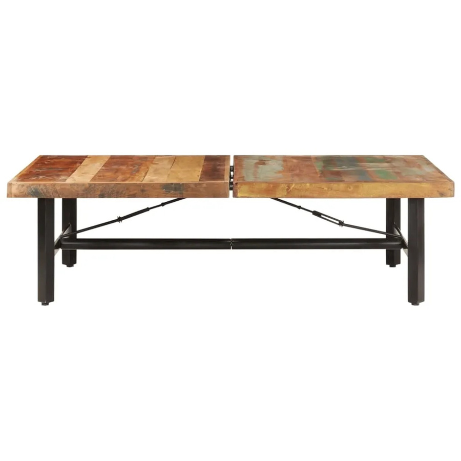 vidaXL Couchtisch aus Altholz Massiv in Braun, Rechteckig, B/T/H: 142 x 90 x 42 cm - Bild 2