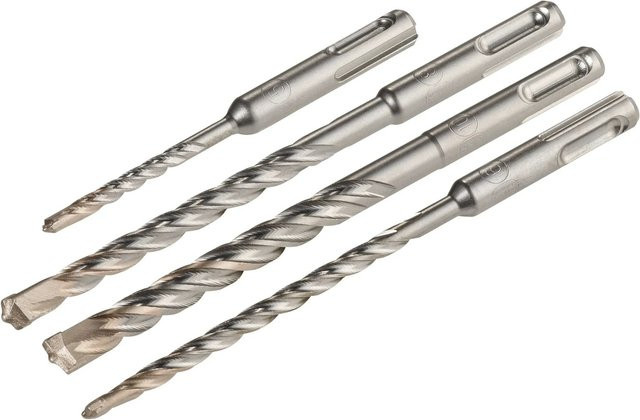 LUX-TOOLS SDS-Plus Bohrersatz Set 4-teilig, silber, mit Carbide-Spitze, Durchmesser: 5 mm - 10 mm - Bild 1