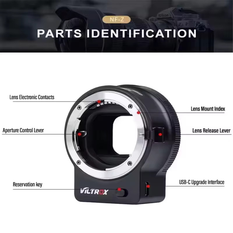 Viltrox NF-Z Vollformat-Objektivadapter mit Autofokus für Nikon F auf Nikon Z-Mount, Schwarz - Bild 2