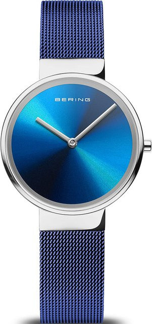 Bering Damenuhr Classic, Quarz, Edelstahl, 31 mm, Blau, 5 ATM - Bild 1