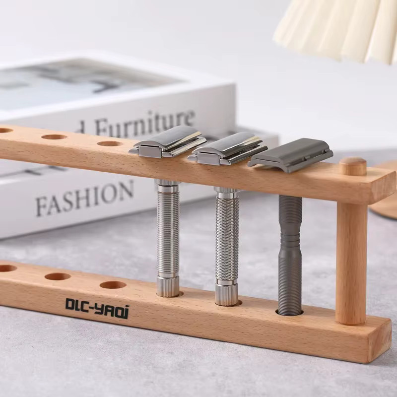 YAQi Rasiererhalter aus Buchenholz, Braun, Unisex - Bild 3