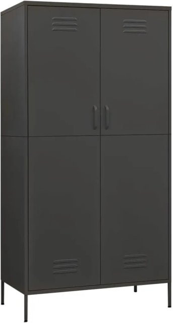 vidaXL Kleiderschrank aus Stahl in Anthrazit mit Regalböden und Kleiderstange, B/T/H: 90 x 50 x 180 cm - Bild 1