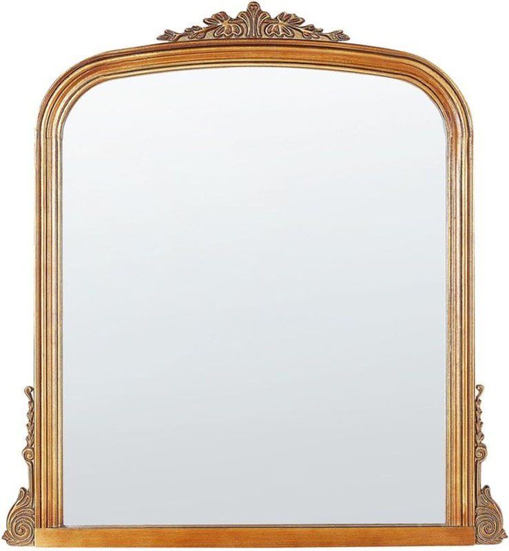 Beliani Wandspiegel in Gold, bogenförmiger Metallspiegel im Vintage-Stil, Breite: 75 cm, Höhe: 78 cm - Bild 1