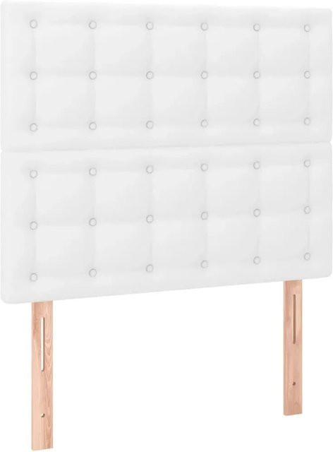 vidaXL LED Kopfteil in Weiß aus Kunstleder mit integrierter Beleuchtung und USB-Ladeport, B/H: 100 x 128 cm - Bild 1