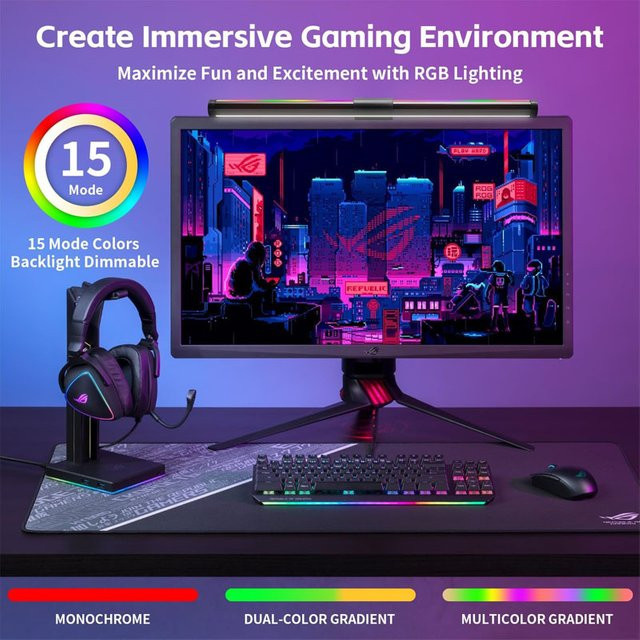 TLEDMP USB LED Monitor-Lichtleiste in Schwarz für Augenschutz beim Lesen und Lernen - Bild 1