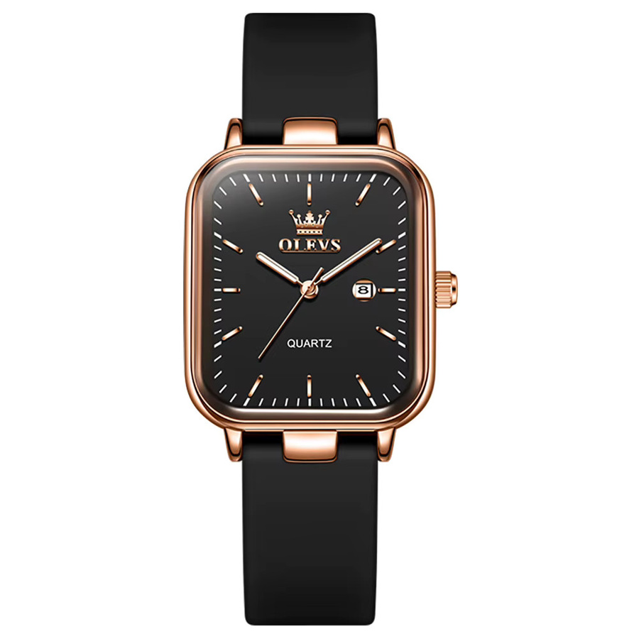 OLEVS Armbanduhr, Quarz, Edelstahl, Silber, Schwarz, Damen - Bild 7