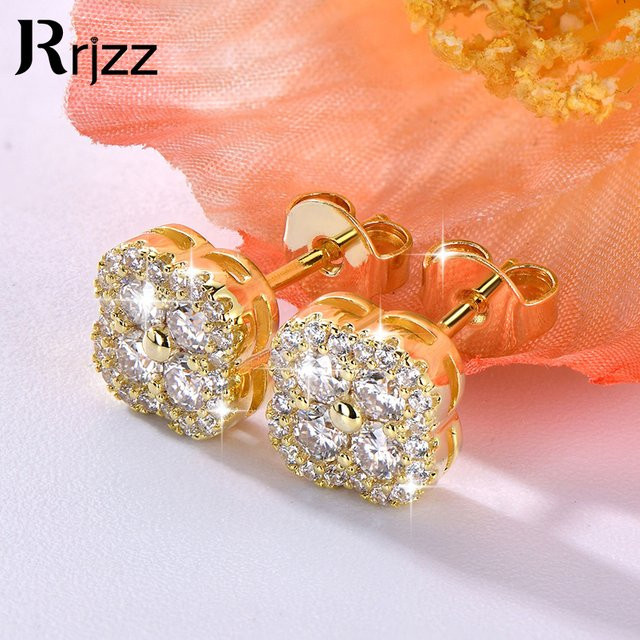 Rrjzz Ohrstecker, Diamant, Moissanit, Gold, Damen - Bild 1