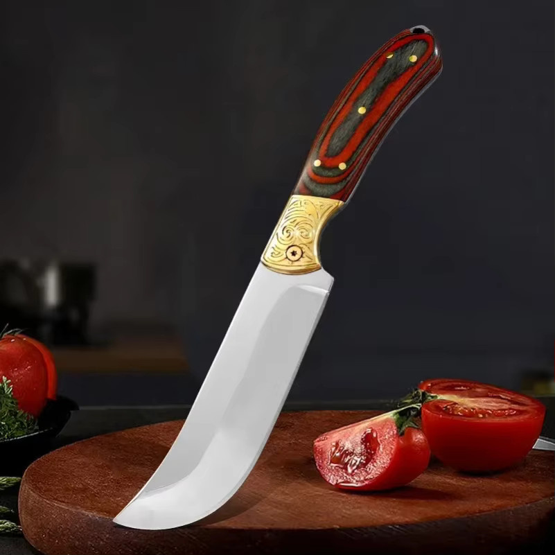 GuanQi Ausbeinmesser aus Edelstahl in Silber mit Holzgriff für Fleisch, Gemüse und Fisch - Bild 3