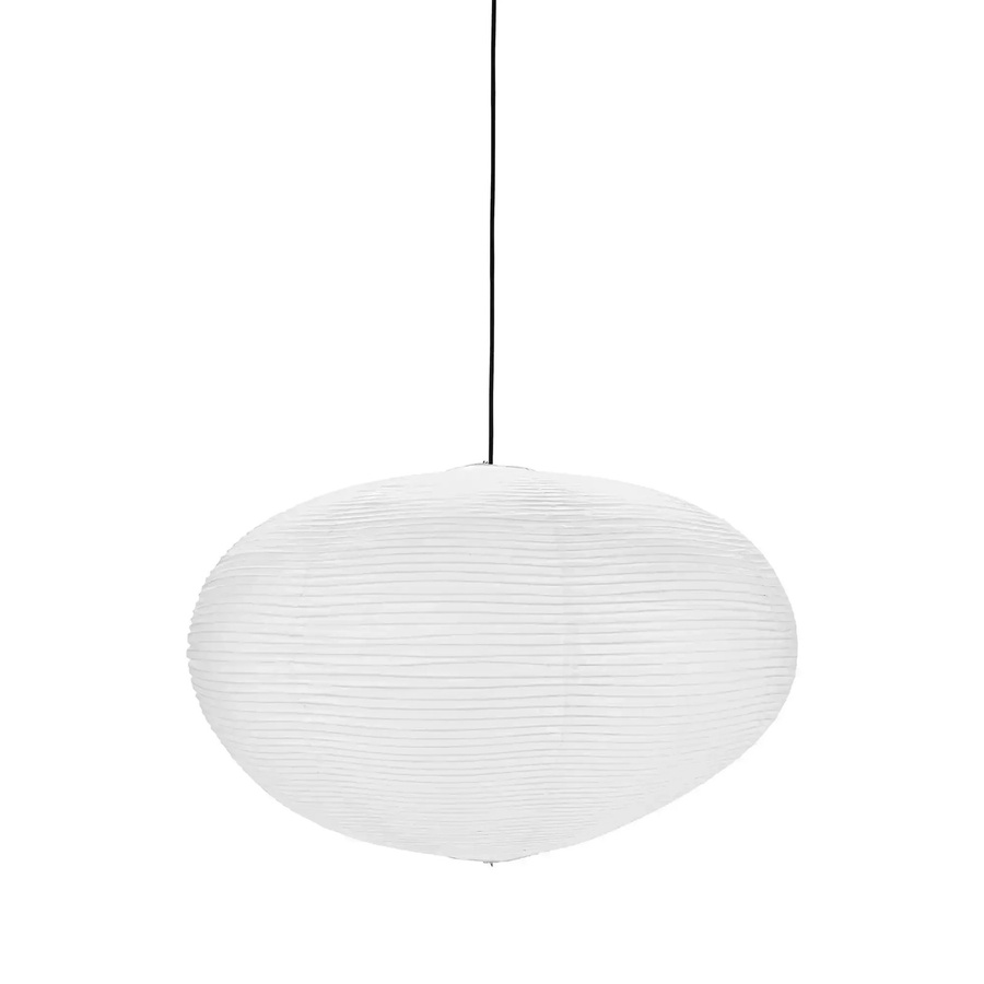 House Doctor Lampenschirm Rica oval weiß aus Metall und Reispapier Durchmesser: 70 cm - Bild 1