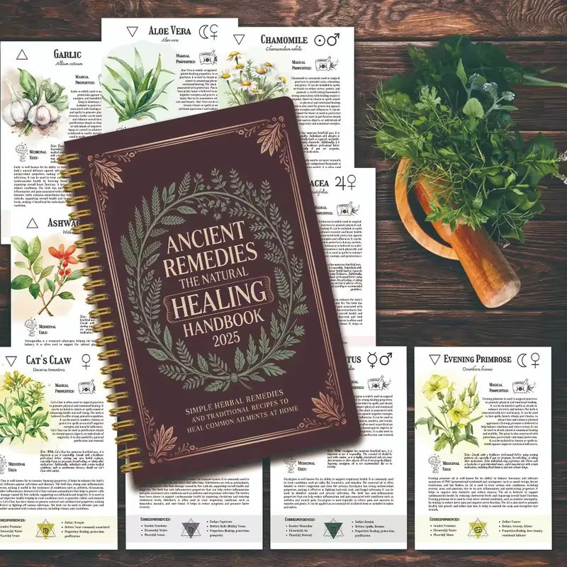 Natural Remedies Handbuch mit antiken Heilmethoden für die Familiengesundheit, braunes wasserdichtes Notizbuch mit PP-Einband und linierten Seiten - Bild 4