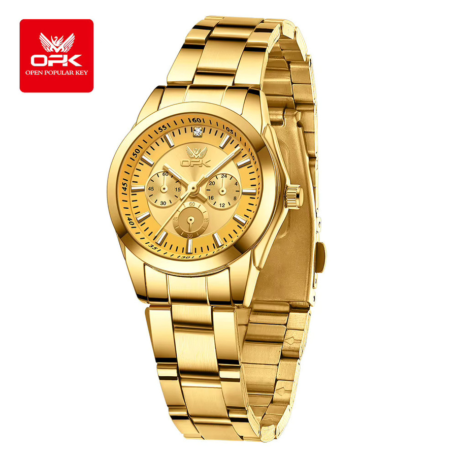 OPK Chronograph Armbanduhr, Quarz, Edelstahl, Damen - Bild 2