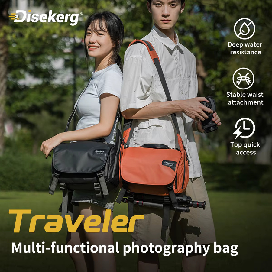 Meco Disekerg DSLR-Kameratasche für Damen in Orange, wasserdichte Schultertasche für spiegellose Kameras wie Sony ZVE10, A7C2, A7M4 und R5 - Bild 2