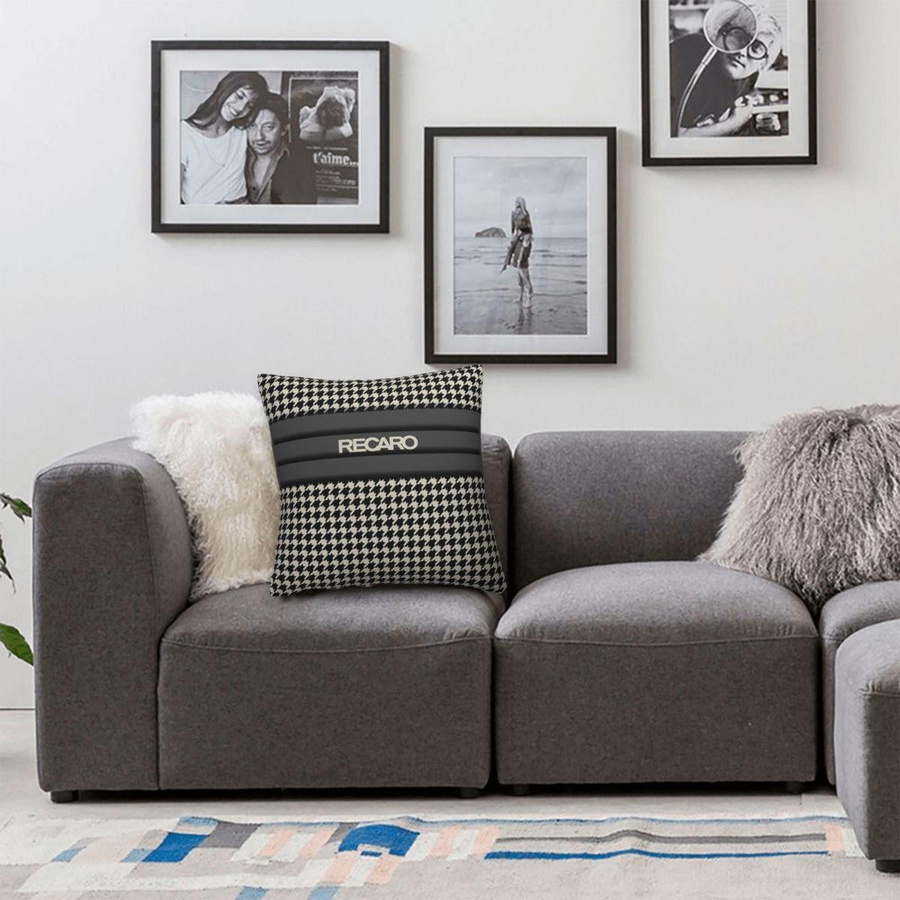 GUOYU HOMEDECOR Quadratischer Kissenbezug Hahnentritt Muster in Schwarz, Material: Polyester, B/T/H: 55,88 x 55,88 x 55,88 cm - Bild 4