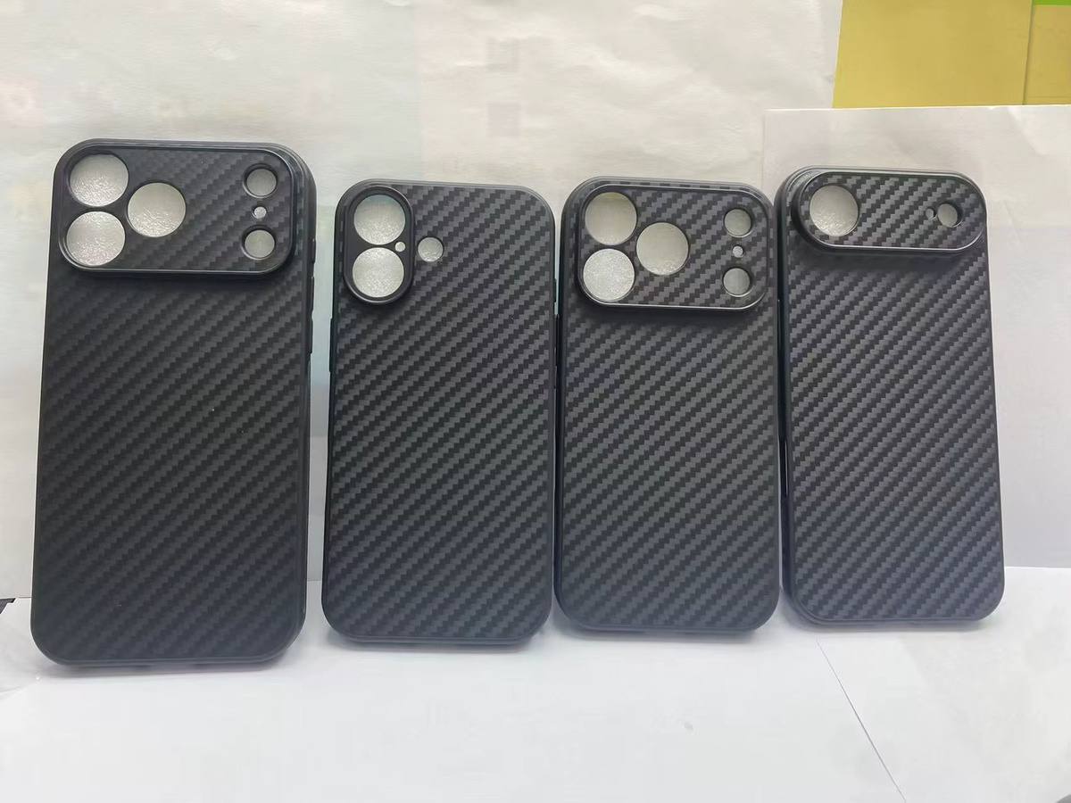 Stoßfeste Handyhülle im Kohlefaser-Texturmuster für Apple iPhone 17, 16, 15, 14, 13, 12, 11 Pro Max, XS, XR in Schwarz - Bild 4