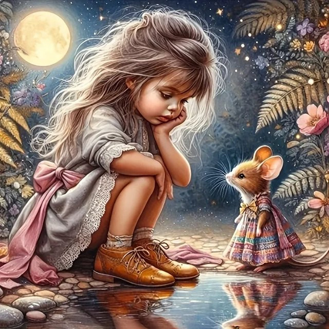 KAYOU Puzzle Mädchen und Kaninchen, 1000 Teile - Bild 1