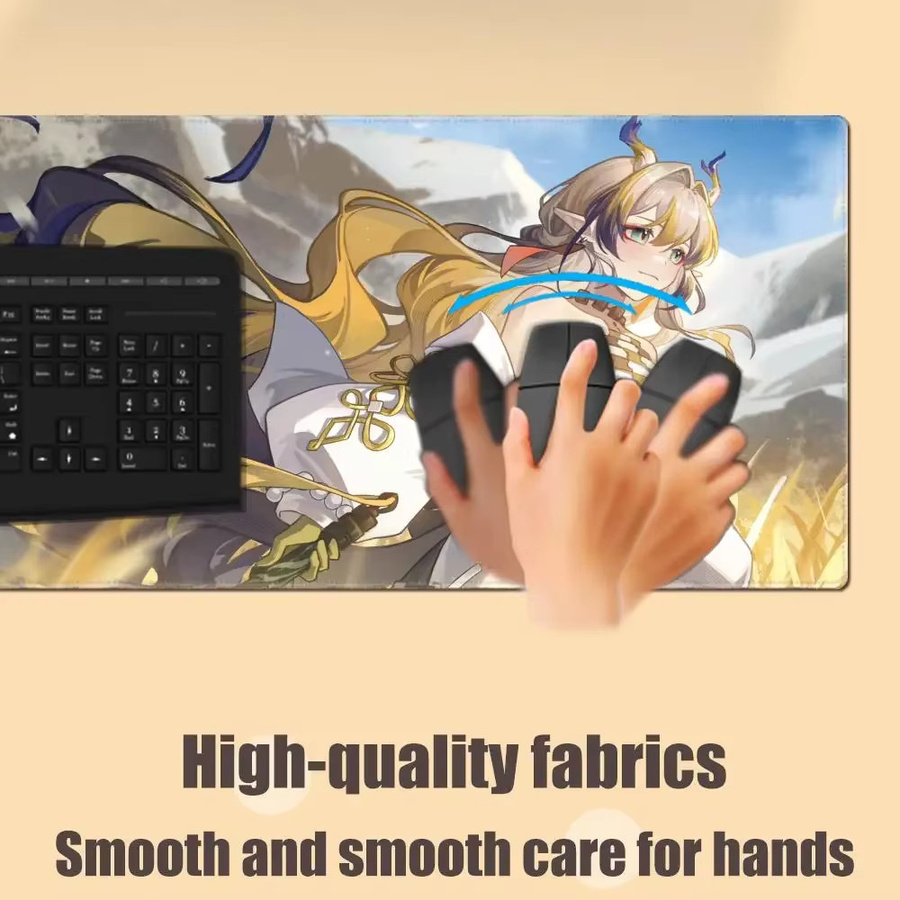 HYBXAXC Mauspad Arknights Shu Design, XXL Schreibtischunterlage für Gaming und Tastatur, Multicolor, B: 90 cm, T: 40 cm - Bild 4