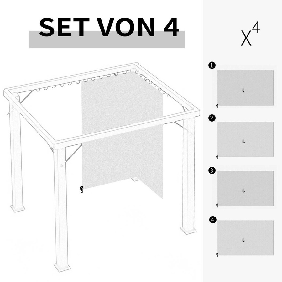 Outsunny Pavillon-Zubehör aus Polyester in Hellgrau, H x B: 352 x 205 cm - Bild 2