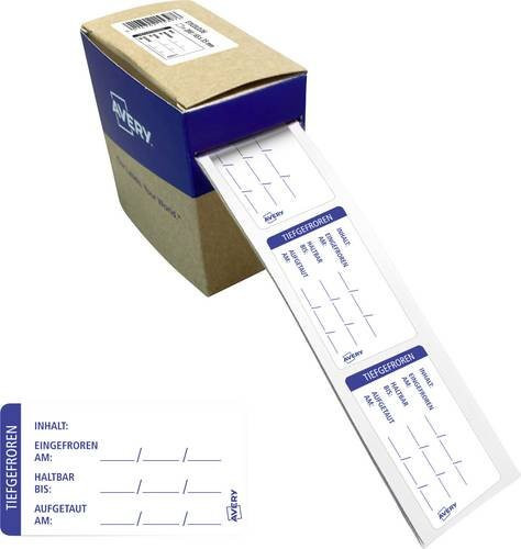 Avery Zweckform ETICOLD.DE Tiefkühl-Etiketten in Weiß, permanent haftend für Handbeschriftung, B: 6,5 cm, H: 3,5 cm - Bild 1