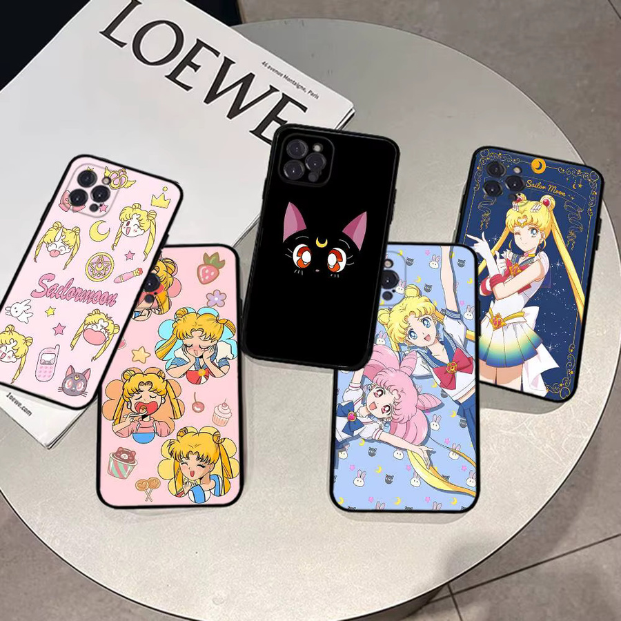 Moetch Anime Sailor Moon Handyhülle für iPhone 16 15 14 13 12 11 Pro Max Plus Mini, Schwarz - Bild 2