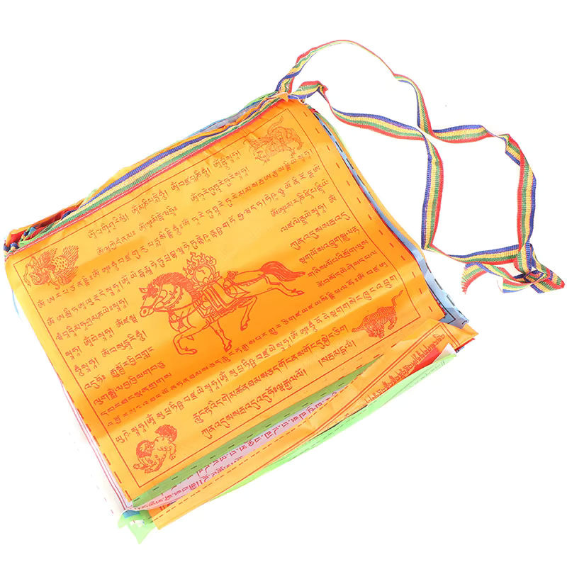 30 Stück Tibetische Buddhistische Gebetsfahnen aus Polyester in 5 Farben, B/H: 28 x 25 cm, 8,4 m Gesamtlänge - Bild 2