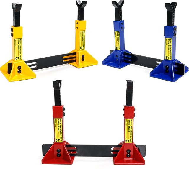 AJRC Mini Jack Steht Dekoration Reparatur Werkzeug, 2-teiliges Set, Metall, Blau - Bild 1