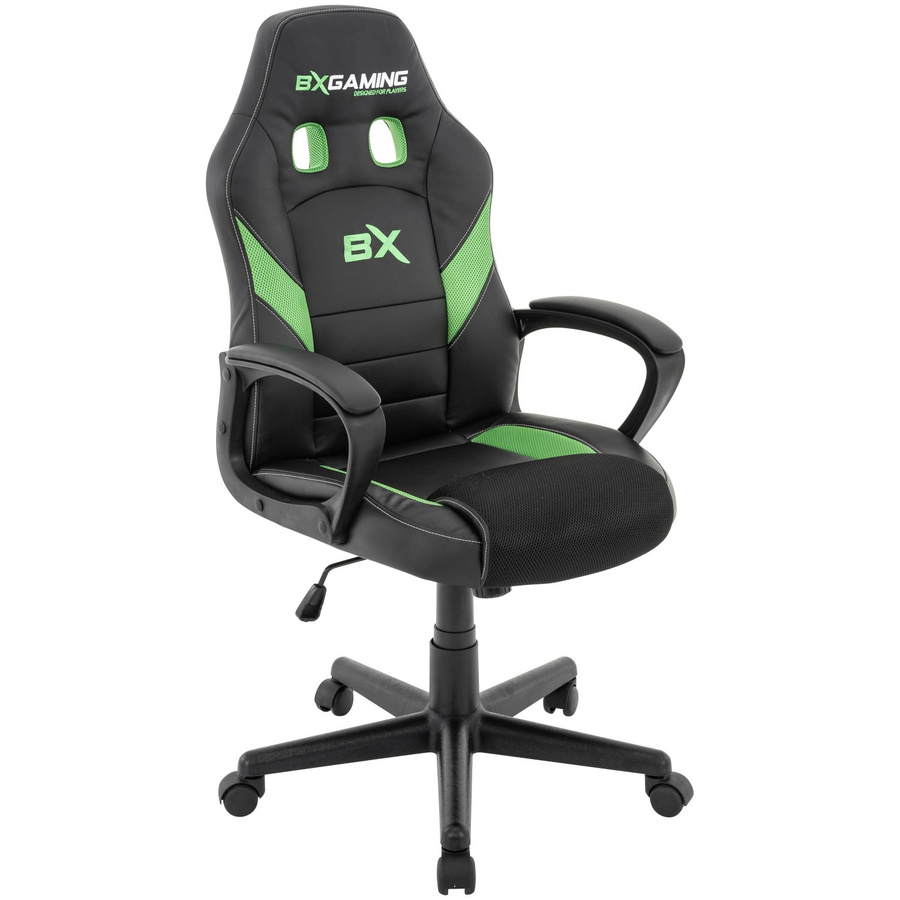 Mömax BX-Gaming Gamingstuhl in Grün/Schwarz mit Kopfstütze und höhenverstellbarer Rückenlehne - Bild 2