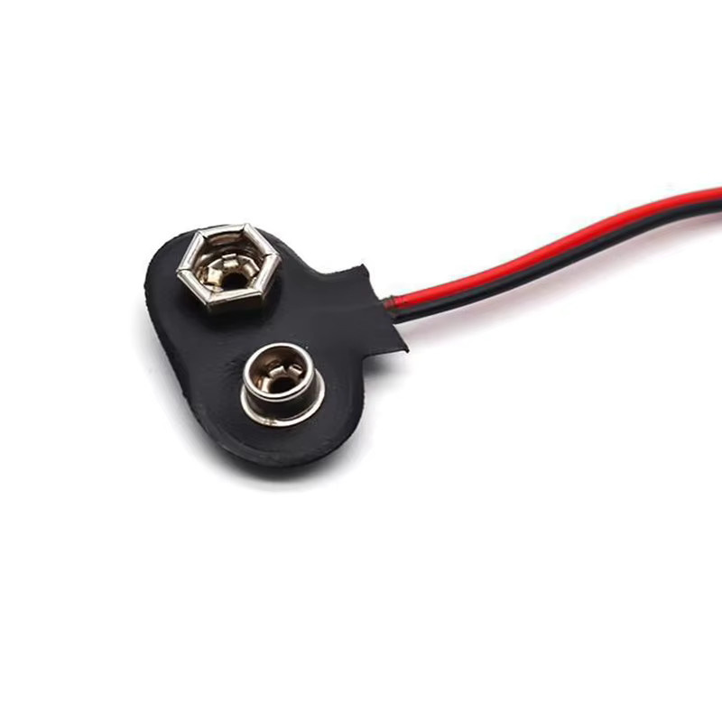 DIVEDEER 9V Batterie-Clips mit 2-Draht-Kabelverbindung in Schwarz, T-Typ oder I-Typ Anschlussclip für Batteriehalter - Bild 2