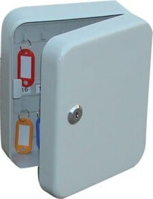 Schlüsselkasten aus Stahl mit 140 Schlössern in Grau, B/T/H: 37,0 x 28,0 x 8,0 cm - Bild 1
