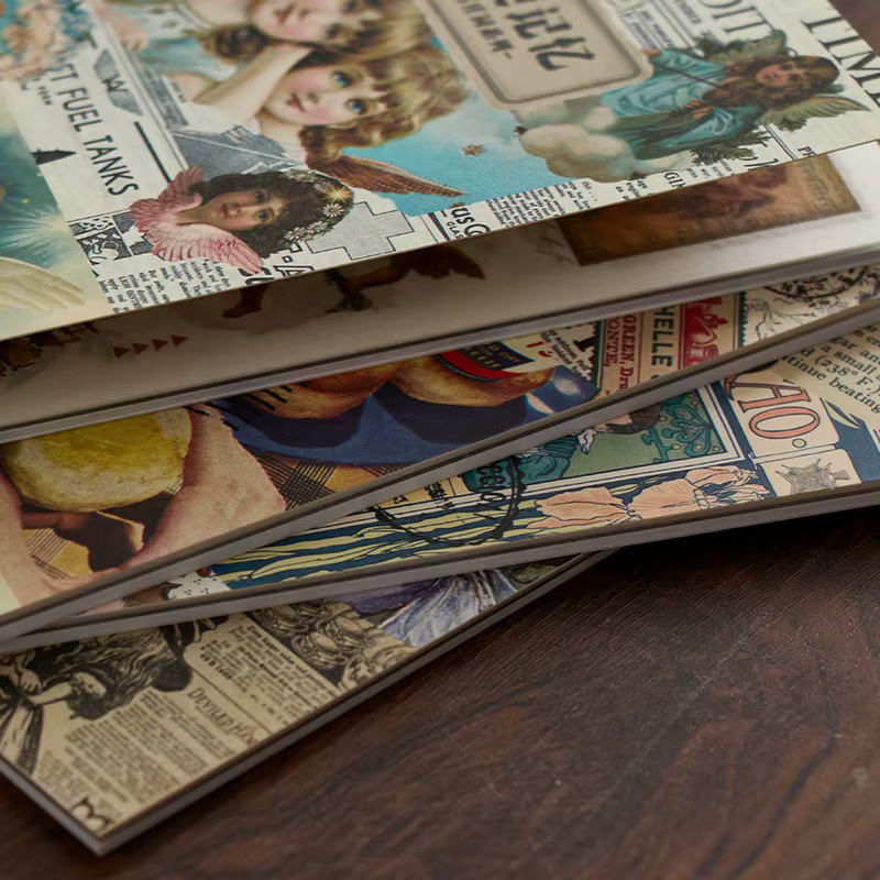 20 Retro Post-Papierbücher als DIY-Dekorationsmaterial für dein Tagebuch in Grün und Multicolour - Bild 2