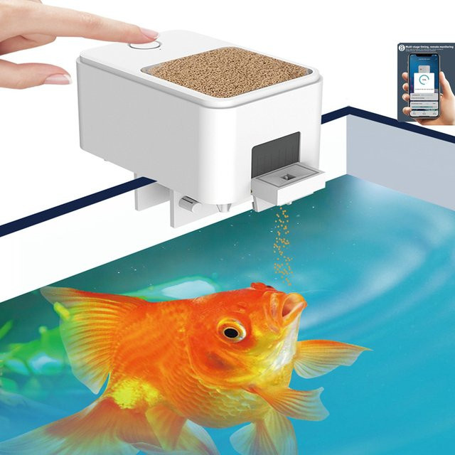Weomg Automatischer Futterspender für Aquarien mit WLAN und Smartphone-App, weiß - Bild 1