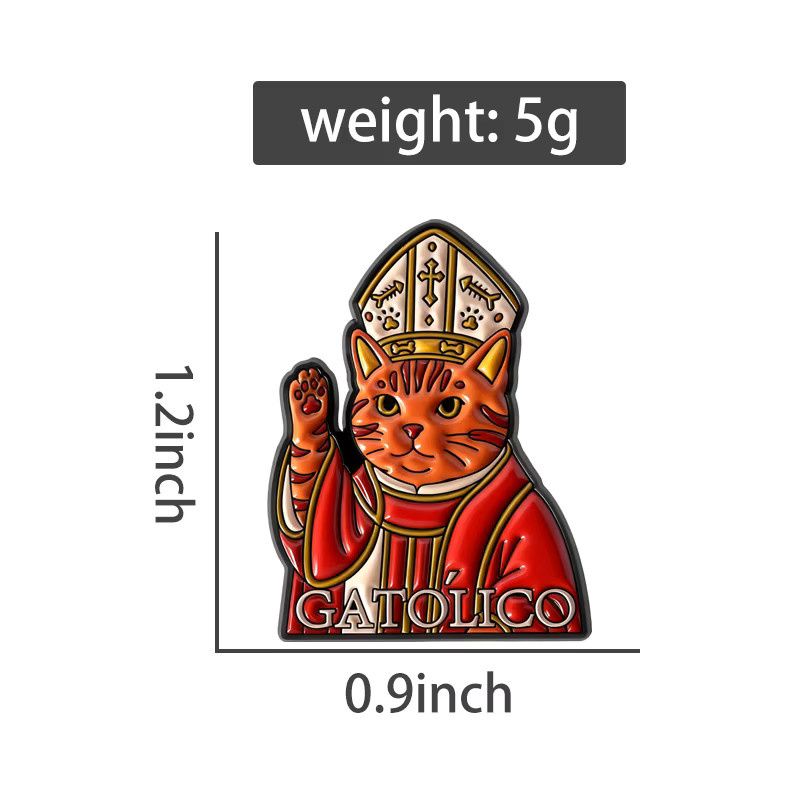 GATOLICO Katzen-Brosche, Emaille, Bunt, Unisex - Bild 2