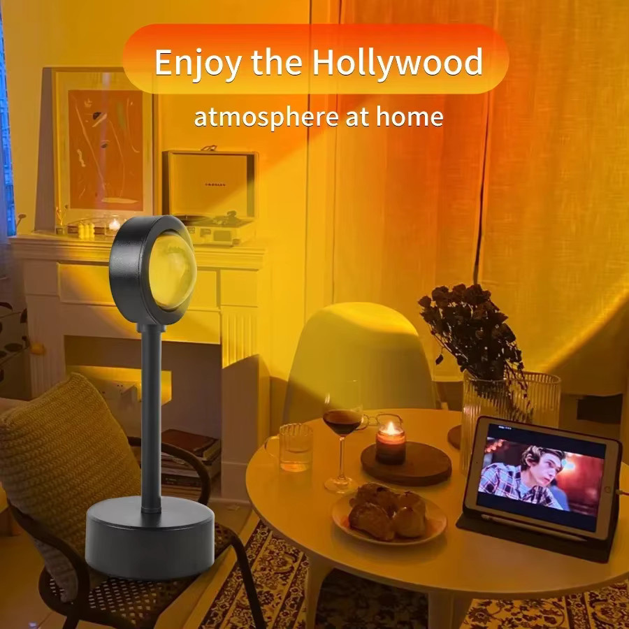 ATcomm USB Sonnenuntergang Lampe als Projektor für stimmungsvolles Licht und Atmosphäre im Wohnzimmer oder Schlafzimmer - Bild 2
