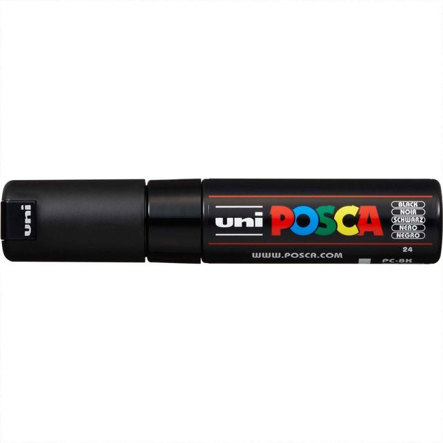 uni POSCA-Marker PC-8K mit 8mm Keilspitze in Schwarz - Bild 1