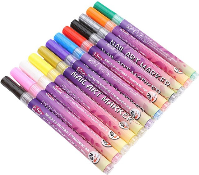 TOMTOP Nagelkunststifte, 12 Farben, Acryl-Nagellackstifte, Unisex - Bild 1