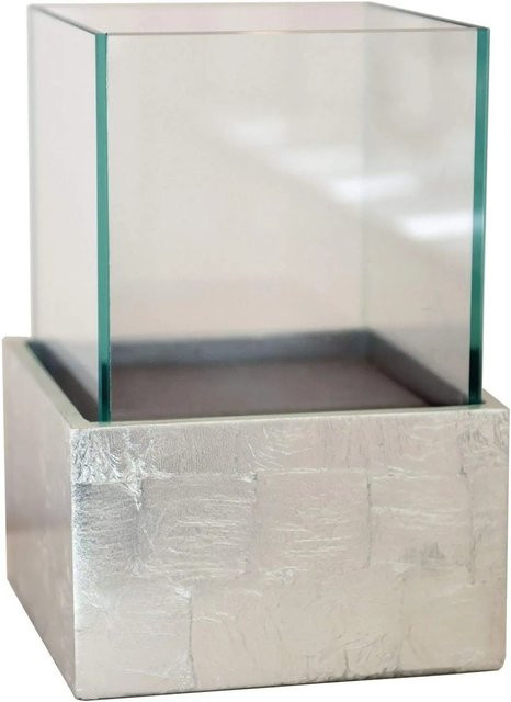 Vivanno Tischwindlicht Candelita in Blattsilber, B/T/H: 20 x 20 x 29 cm - Bild 1