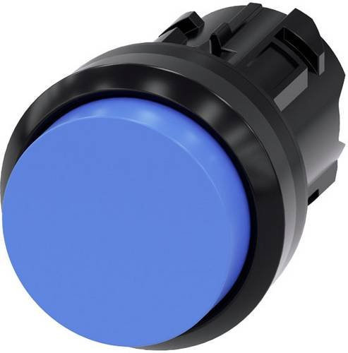 Siemens Drucktaster 3SU1000-0BB50-0AA0 mit rundem Kunststoff-Frontring in Schwarz und Blau - Bild 1