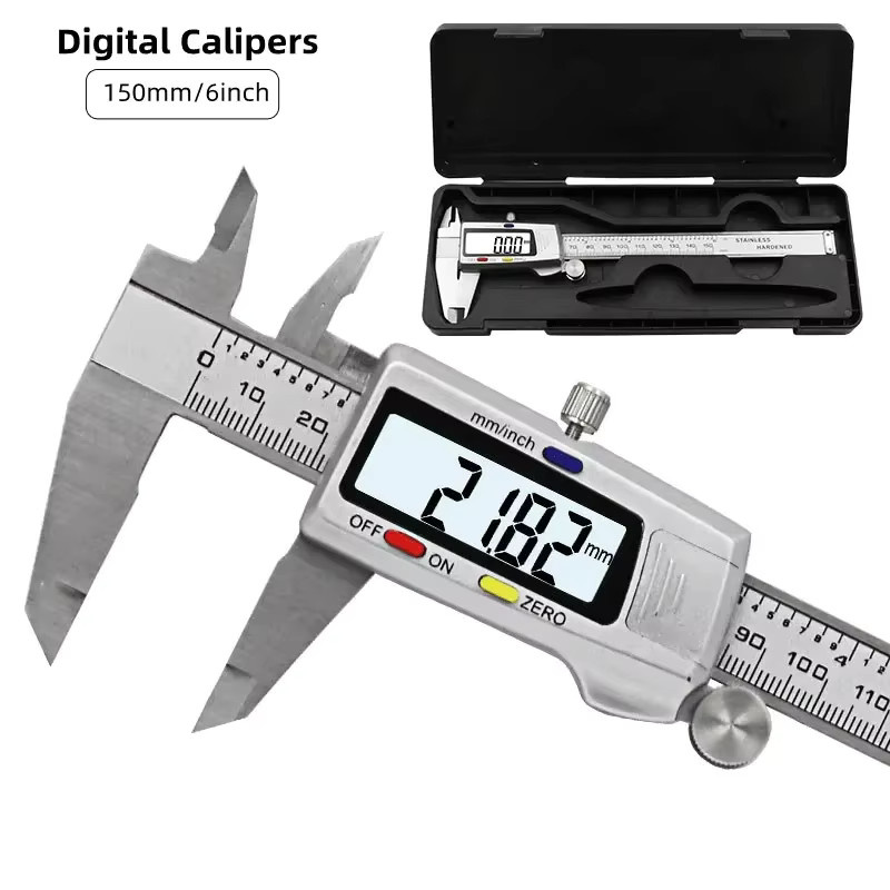 Digitaler Messschieber aus Edelstahl in Silber und Schwarz, 150 mm Messbereich - Bild 3