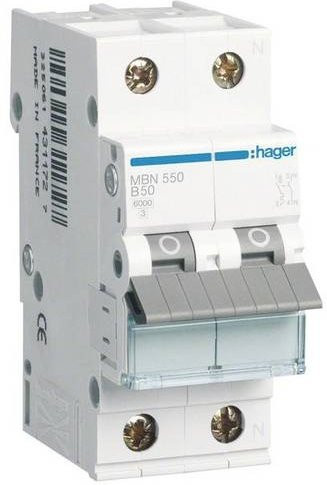 Hager MBN550 Leitungsschutzschalter 2-polig 50A 230V in Weiß - Bild 1