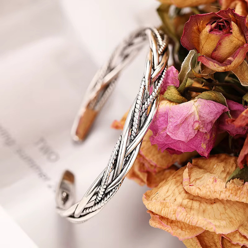 Huitan Armband, Zopfdesign, silberfarben, Damen - Bild 2