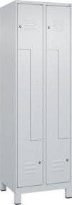 C+P Z-Spind Classic PLUS mit 4 Fächern, grau, mit Zylinderschloss und Füßen, H x B x T: 195 x 60 x 50 cm - Bild 1