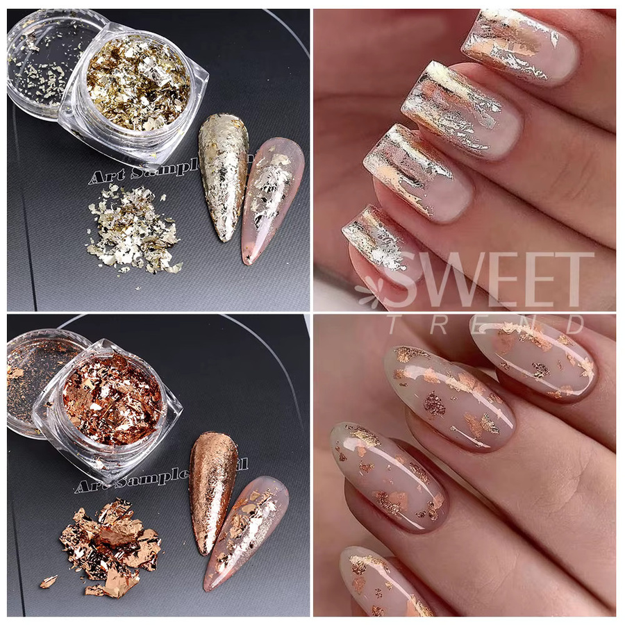 SWEET TREND Nagel Folien, Rose Gold Silber Schwarz, 8 Stück - Bild 3