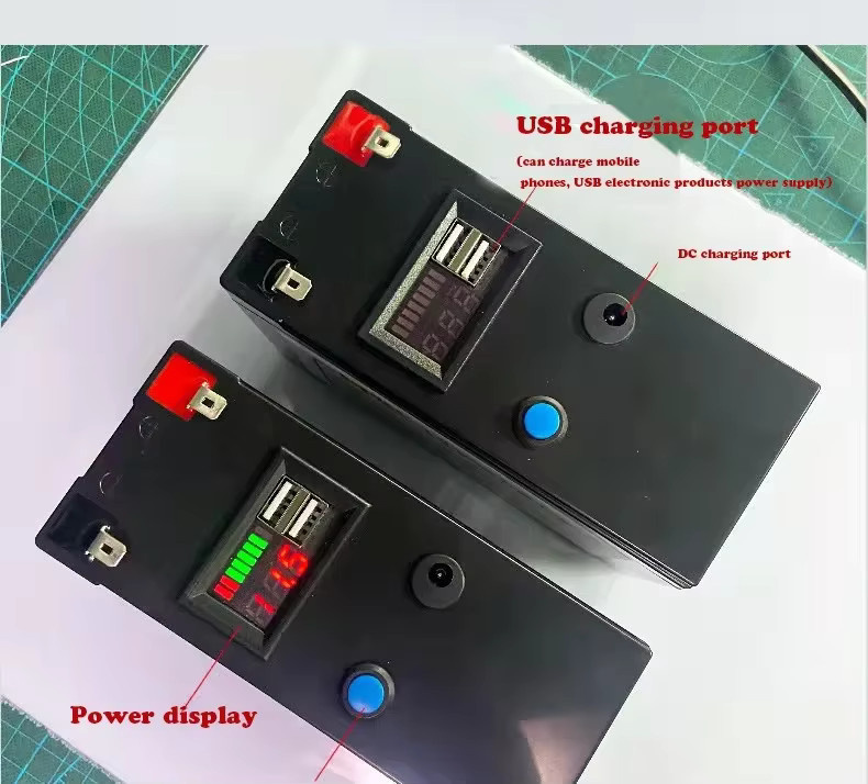 DAWEIKALA 12V Lithium-Ionen Akku 18650 3S3P 3S7P Schwarz mit 12,6V 3A Ladegerät für Solarenergie und Kinderspielzeugautos - Bild 3