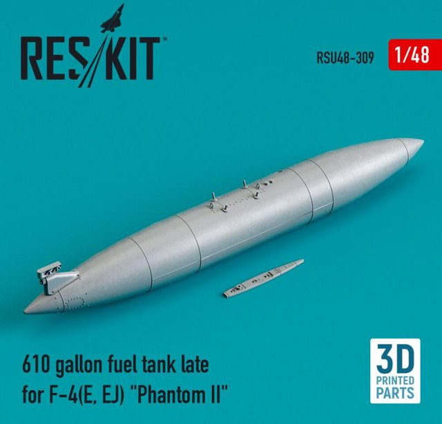 ResKit Models 610 gallon fuel tank late for F-4(E, EJ) Phantom II, 1:48 - Bild 1