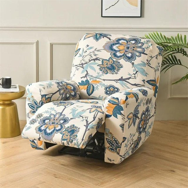 4-teiliges Set Bestbags Sesselbezug mit geometrischem Print für Relaxsessel und Liegesessel, elastisch und rutschfest, Mehrfarbig - Bild 1